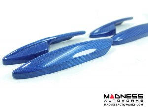 Alfa Romeo Giulia Interior Door Handle Trim Set - Carbon Fiber - Blue Candy